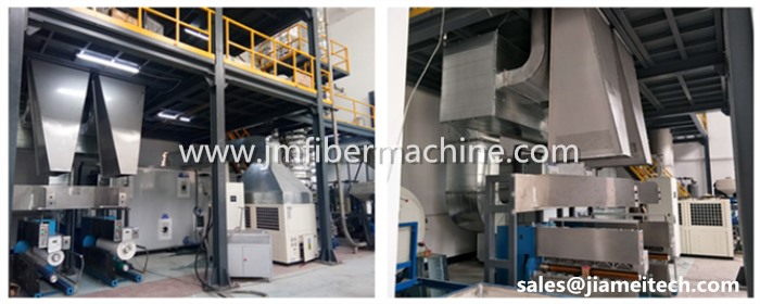 What are the advantages of Jiamei recycled PET bottle flakes POY spinning machine?