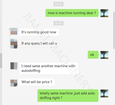 The newest feedback about PP yarn machine from Indian customer