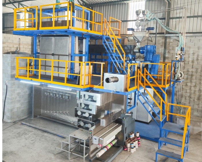 Polypropylene rope make curtain ribbon cf yarn pp multifilament spinning drawing machine