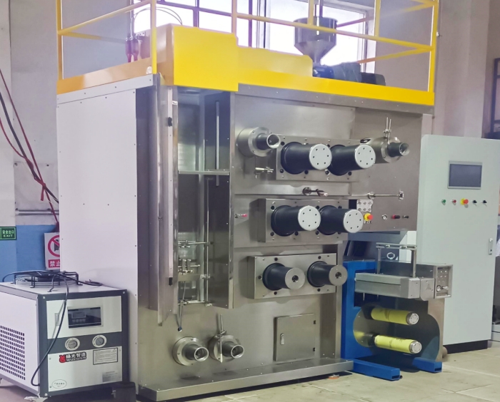 Testing color masterbatch small scale cf yarn spinning machine