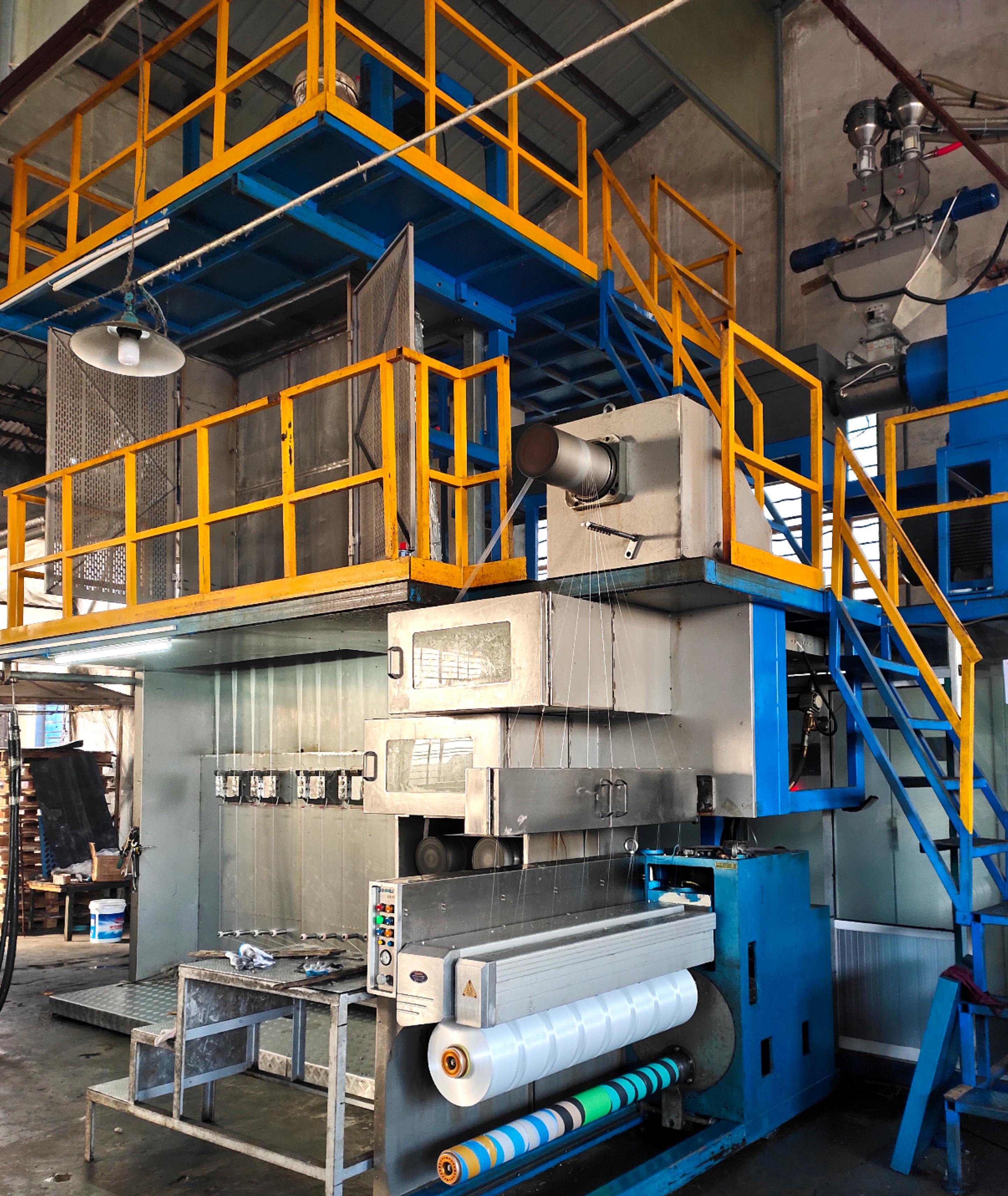 High strength fdy pp multifilament yarn spinning drawing line