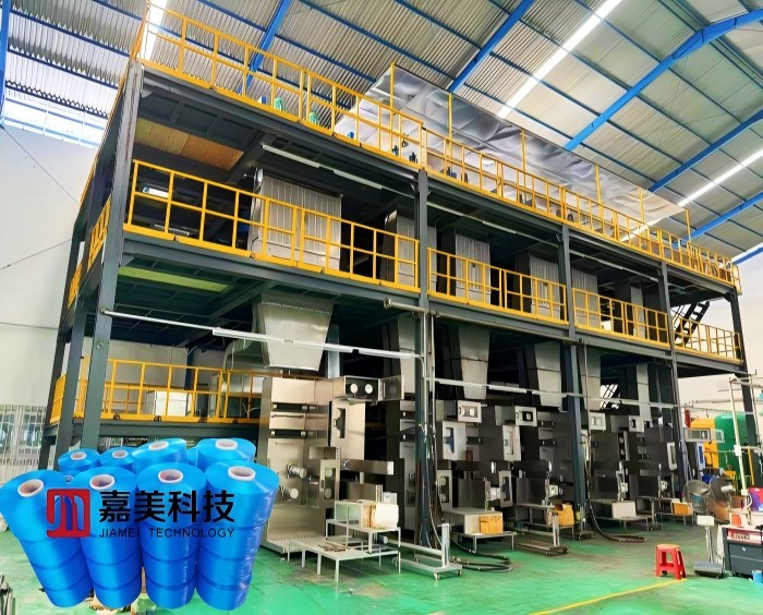 JM2121 fdy fdy polypropylene multifilament making machine with 12ends X 2pos 
